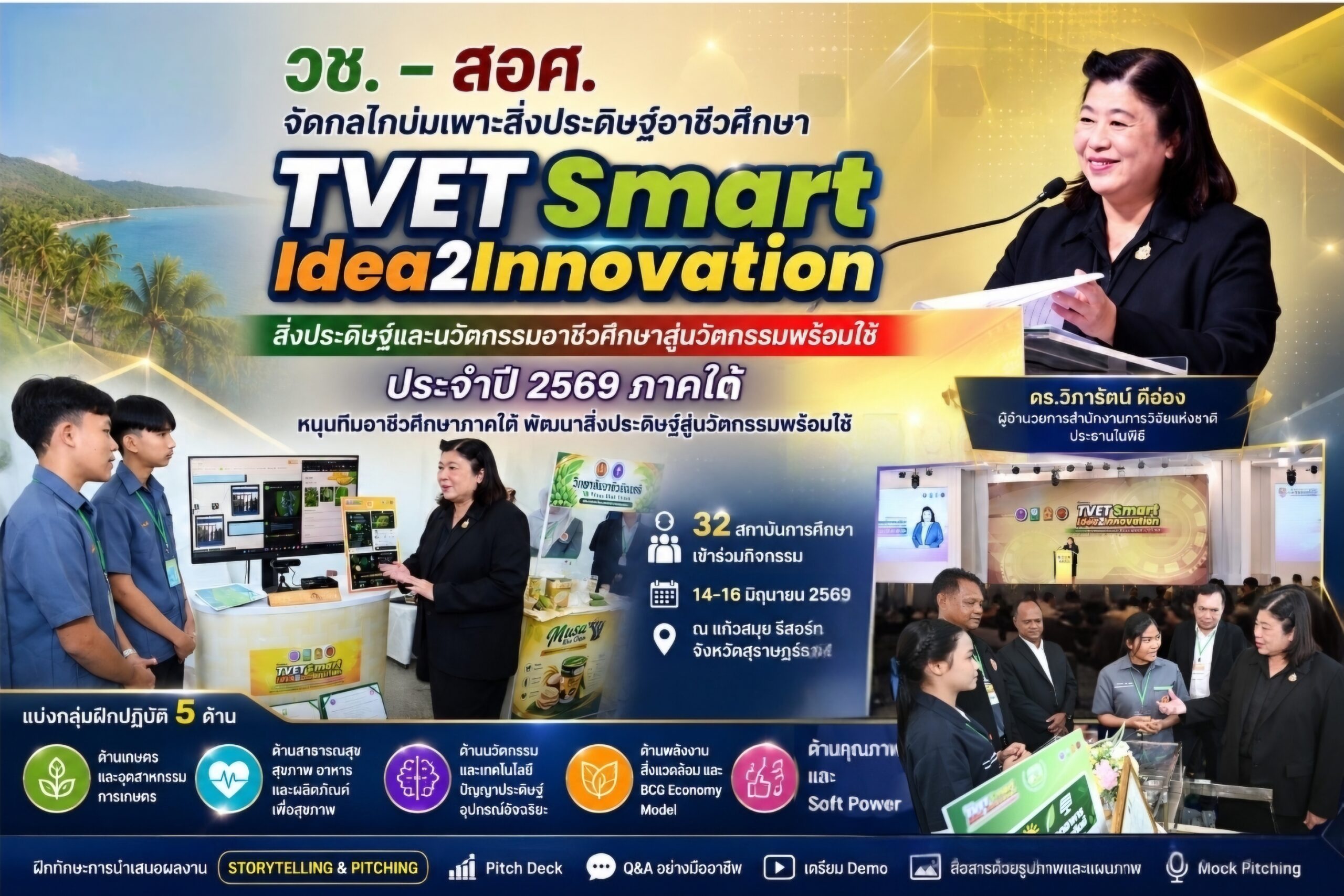 วช. – สอศ. ปั้นนักประดิษฐ์อาชีวะรุ่นใหม่ ผ่านโครงการ TVET Smart Idea2Innovation สู่การใช้งานจริง