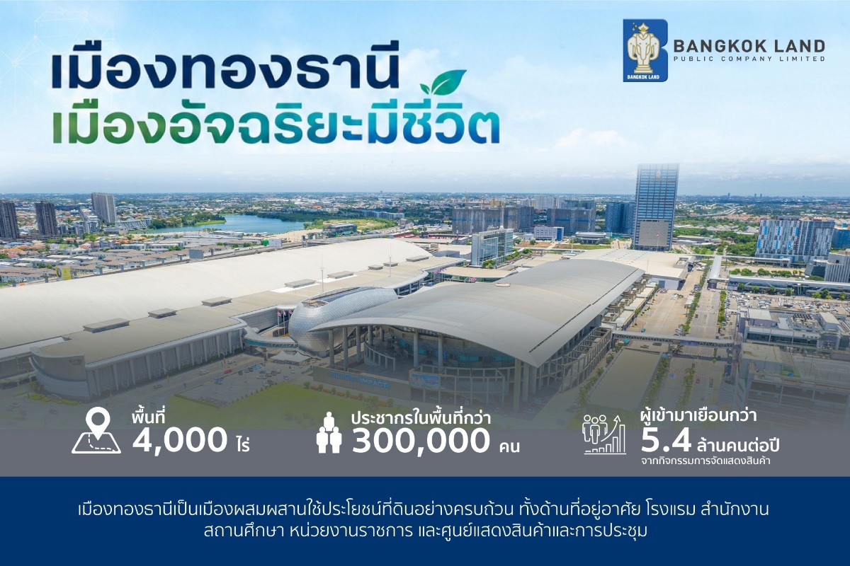 เมืองทองธานี ขึ้นแท่น เขตส่งเสริมเมืองอัจฉริยะ มุ่งยกระดับเทคโนโลยี สิ่งแวดล้อม ปักหมุด เมืองอัจฉริยะมีชีวิต ขับเคลื่อนเศรษฐกิจ